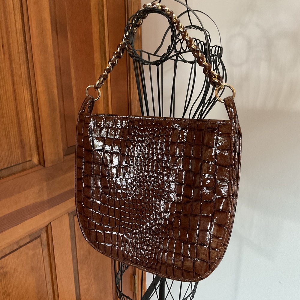 GIANNI BINI CROCODILE EMBOSSED HANDBAG. - Picture 9 of 10